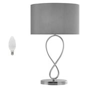 LED LAMPA STOŁOWA SINA E14 54CM SZARA SREBRNA