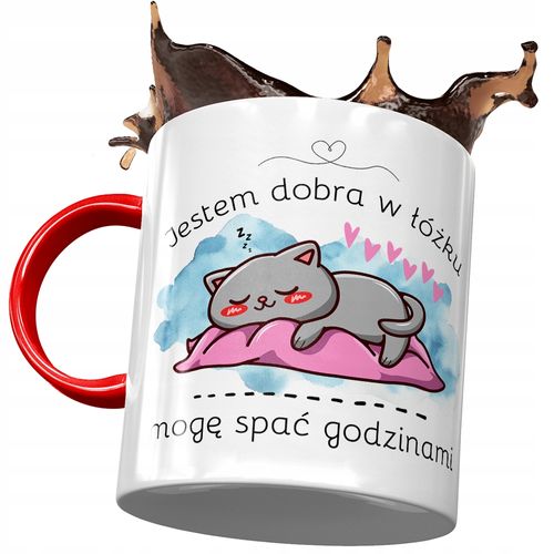Kubek Czerwony Śmieszny Jestem Dobra W Łózku Z Nadrukiem Ze Zdjęciem na Arena.pl