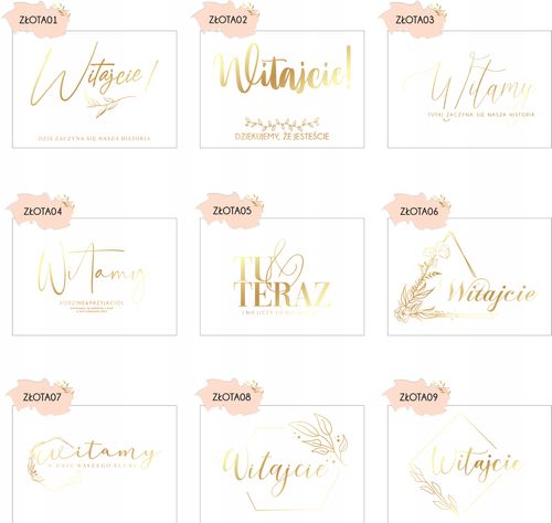 Tablica weselna Witamy Gości złota 100x70cm na Arena.pl