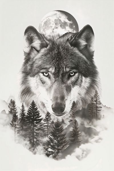 Plakat 20x30cm Wilczy Duch Lasu zdjęcie 1