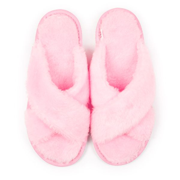 Kapcie damskie ciepłe puchate różowe pantofle domowe z futerkiem 39 zdjęcie 2