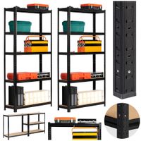 Regał metalowy do garażu piwnicy magazynowy zestaw 2 sz. 90x30x180 czarny