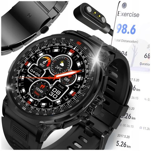 SMARTWATCH MĘSKI ZEGAREK ROZMOWY 710 mAh BATERIA MENU POLSKIE POMIARY SMS na Arena.pl