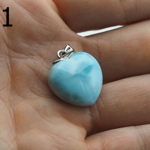 Zawieszka - larimar serce w srebrze rodowanym 2 na Arena.pl