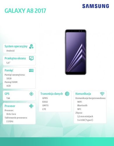 Samsung GALAXY A8 2017 ORCHID GREY na Arena.pl