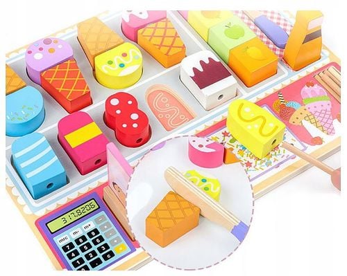 DREWNIANA LODZIARNIA SKLEP STOISKO Z LODAMI GAŁKI LODY NA PATYKU DLA DZIECI na Arena.pl