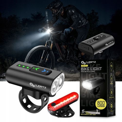 Mocna Lampka ROWEROWA Światło LED przód tył latarka 2600mAh ROWER ZESTAW na Arena.pl