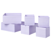 Komplet pojemników organizerów do szuflady szafy 6 szt IKEA SKUBB liliowy