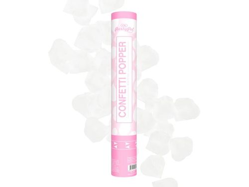 Konfetti pneumatyczne, białe płatki róż, 40 cm na Arena.pl