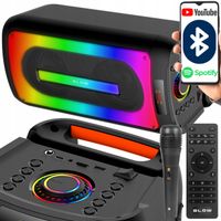 GŁOŚNIK BLUETOOTH USB PRZENOŚNY BOOMBOX RGB KARAOKE MIKROFON PILOT ZESTAW
