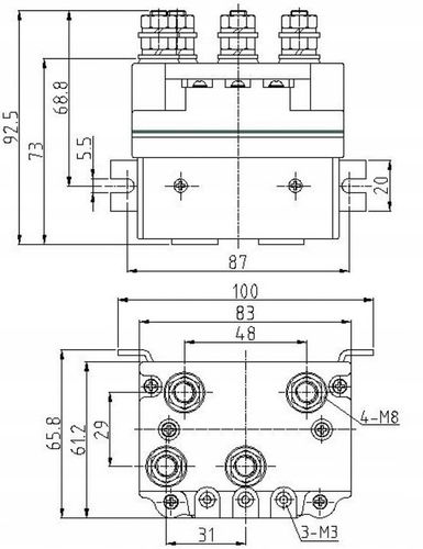 PRZEKAŹNIK STYCZNIK SOLENOID 500A12/24V WYCIĄGARKA na Arena.pl