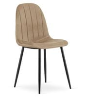 Krzesło tapicerowane PADVA brąz aksamit czarne nogi do kuchni jadalni