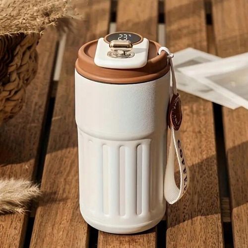 KUBEK TERMICZNY TERMOS BIDON NA KAWĘ HERBATĘ Z USTNIKIEM WYŚWIETLACZ 450ML na Arena.pl