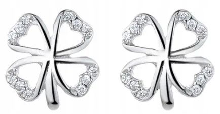 Kolczyki srebrne koniczynki wkrętki sztyfty kolczyki srebro próba 925 na Arena.pl