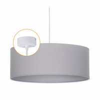 Lampa wisząca ABAŻUR 40 cm OPRAWA WISZĄCA 1 x E27  SZARA VLORA biały OPLOT