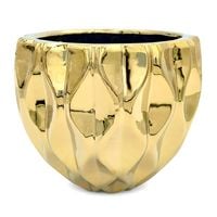 OSŁONKA NA KWIATY DONICZKA CERAMICZNA ZŁOTA OSŁONA NA DONICZKĘ 15 cm