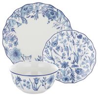 2 x SERWIS OBIADOWY PORCELANA Colette kwiaty KOMPLET ZESTAW 18 EL DLA 6 OSÓ