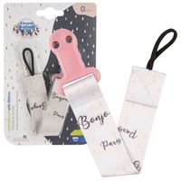 CANPOL Tasiemka do smoczka uspokajającego BONJOUR PARIS różowa