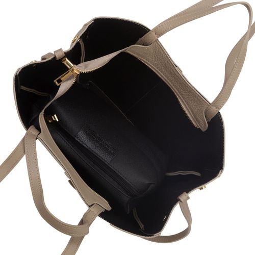 VERA PELLE torebka damska skórzana shopper mała rozpinana V695 camel na Arena.pl