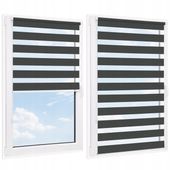 ROLETA DZIEŃ NOC GŁADKA Z NAPINACZEM WYMIAR 57x140 CM KOLOR GRAFIT