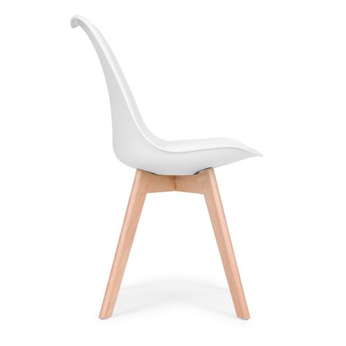 Zestaw 4 krzeseł krzesło do salonu jadalni z poduszką białe ModernHome na Arena.pl