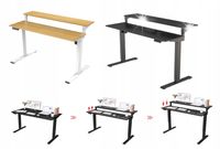 Biurko ergonomiczne regulowana wysokość 73-123 cm czarne Spacetronik 140x70