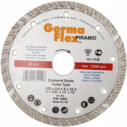 TARCZA DIAMENTOWA TURBO DO GRESU 125MM PIR16867 na Arena.pl