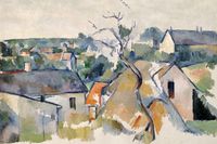 Plakat 91,5x61cm Rooftops, Paul Cezanne Vintage do Salonu
