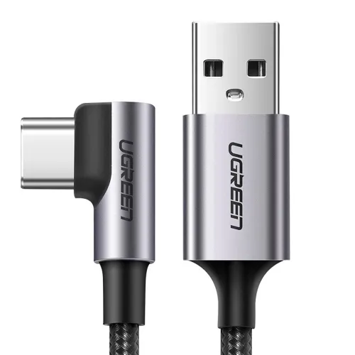 Kabel Ugreen US284 70255 USB-A (prosty) / USB-C (kątowy) 3A 3m - szary na Arena.pl
