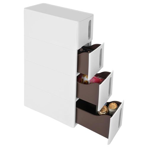 Szafka na kółkach biała wąska mobilna 4 szuflady łazienkowa na Arena.pl