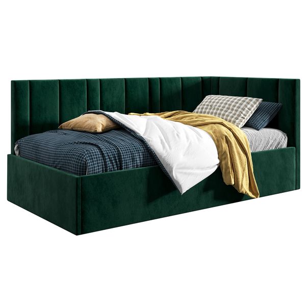 Łóżko młodzieżowe Tapczan 80x200 Supreme Prato Jasny Szary + POJEMNIK zdjęcie 4