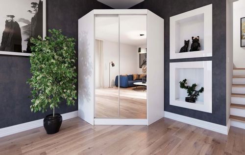 Szafa przesuwna NAROŻNA PARIS lustro na froncie na Arena.pl