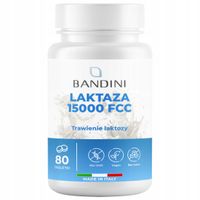 Bandini Lactase Dose 15,000 FCC pomaga w nietolerancji laktozy 80 tabletek