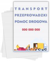 Ulotki A4 reklamowe firmowe 5000 szt wiele wzorów TRANSPORT PRZEPROWADZKI