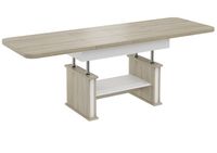 Ławostół Ława L15 Rozkładana Dąb Sonoma Biały 120/200x70 Stolik