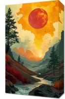 Obraz 30x50cm Dzika Rzeka Zmierzchem