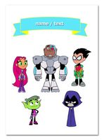 Wydruk cukrowy na tort A4 Młodzi Tytani napis DIY