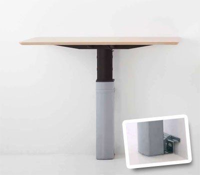 Biurko komputerowe ścienne prostokątne z regulacją wysokości srebrne na Arena.pl