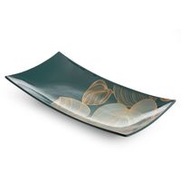 Patera ceramiczna SALVIA 41x20x6 szałwiowa + złota