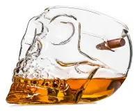 Kuloodporna Szklanka Czaszka do Whisky z Zatopionym Pociskiem