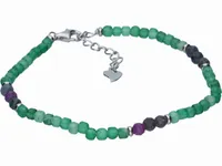 ELEGANCKA RODOWANA SREBRNA BRANSOLETKA FASETOWANY AWENTURYN TURMALIN SREBRO