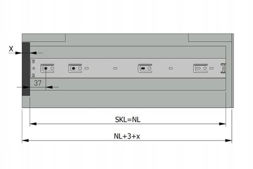 Prowadnica kulkowa H45 GTV PRO do szuflad 550 mm pełny wysuw udźwig na Arena.pl