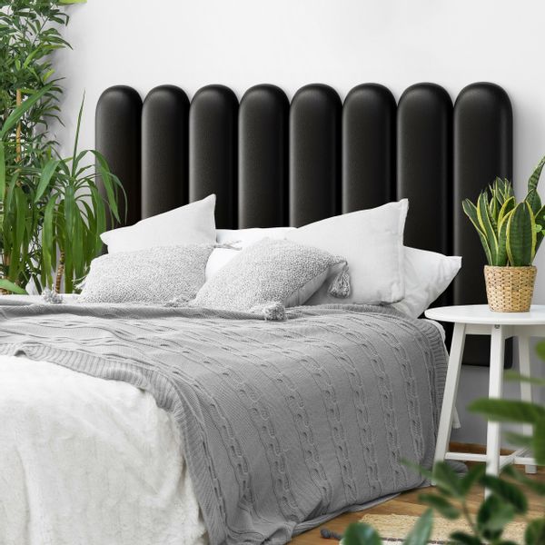 Panele Tapicerowane Na Ścianę Eko Skóra PŁOTEK Czarny 60cm x 30cm zdjęcie 4