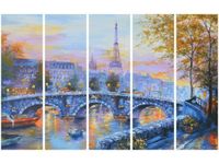 70CM 150CM OBRAZ 5 ELEM ALEJKA PARYŻU ŚCIENNY