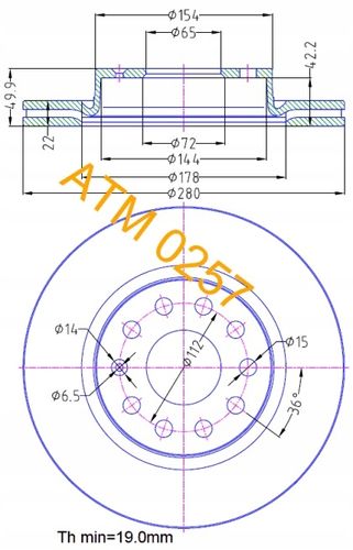 TARCZA HAM PRZOD 280X22 V MIKODA na Arena.pl