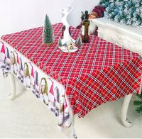 Obrus świąteczny 180 x 150 cm KRATA + KRASNALE