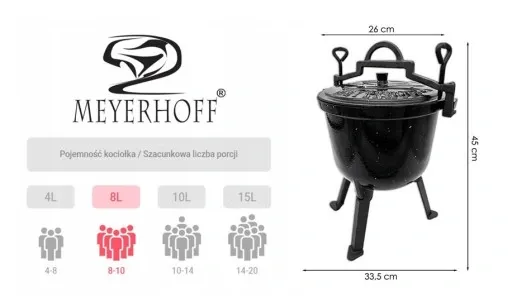 Kociołek żeliwny EMALIOWANY Meyerhoff MARMUREK 8L zdjęcie 16