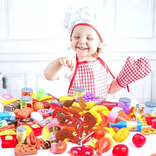 WARZYWA OWOCE PRODUKTY SPOŻYWCE DO KUCHNI DLA DZIECI PLASTIKOWE 120 el. na Arena.pl