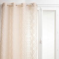 FIRANA DO SALONU BEŻOWA NA PRZELOTKACH ETNICZNY WZÓR 140 X 240 CM SAMA