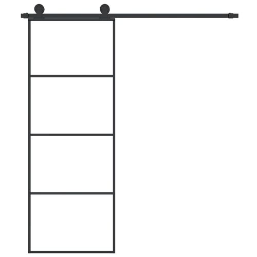 Drzwi przesuwne z osprzętem, szkło ESG i aluminium, 76x205 cm na Arena.pl